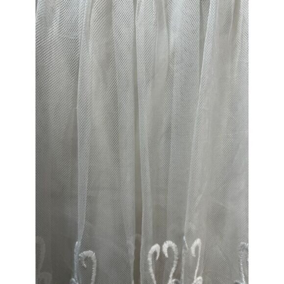 Forever 21 Beige Embroidered Lace Overlay Skirt‎ With Elastic Waistband S - Picture 4 of 5